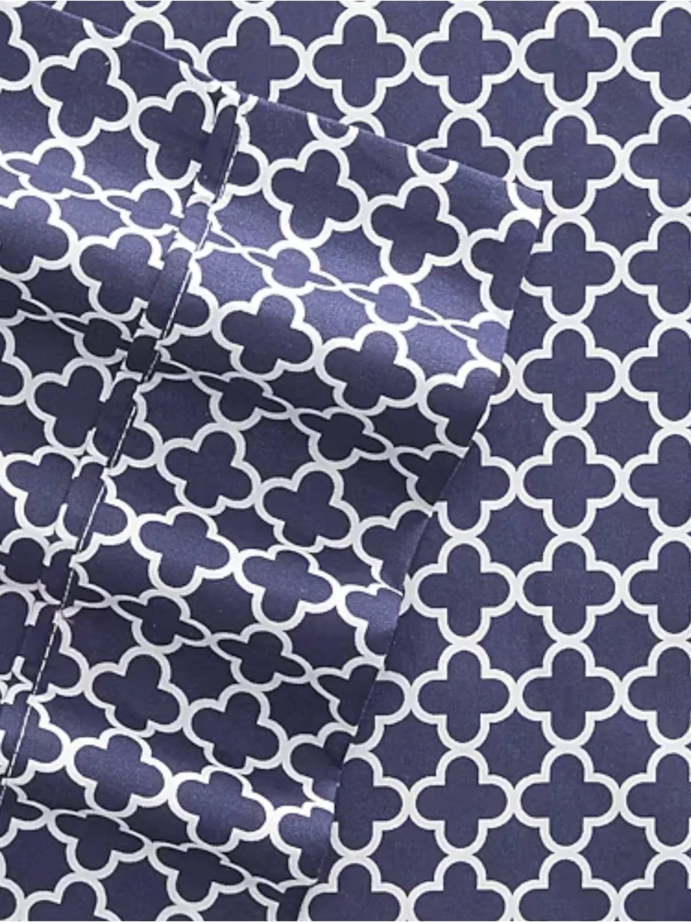 Navy Quatrefoil Full Size 4-Piece Sheet Set NWT